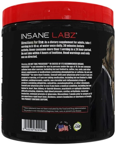 Insane Labz Possessed Premium Test Boosting Pre-Workout 30 Serving 3 Flavors New - Picture 3 of 10