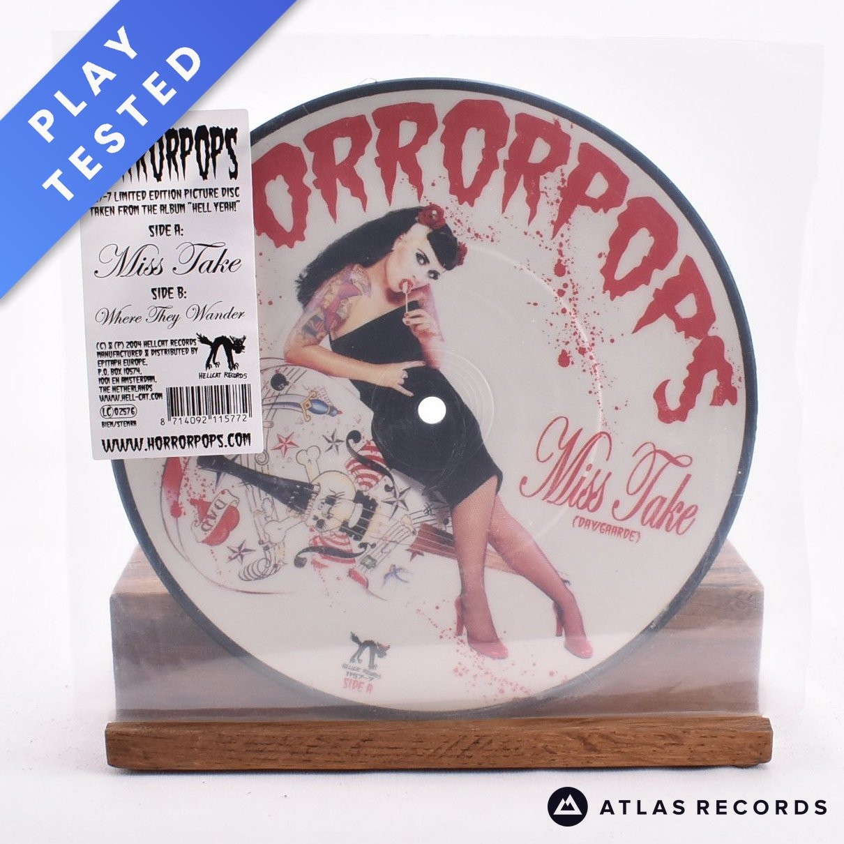HorrorPops - Miss Take - Limited Edition Picture Disc 7"" Vinyl Record - VG+/EX