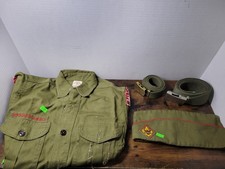 Vintage Boy Scouts Long Sleeve Shirt 2 Belts and 1 Hat Sash Lot of 4 Items