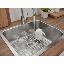 Efficient 10.5" x 12.5" Sink Protector with Raised Edges Drying Function