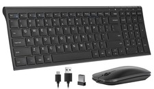 seenda Rechargeable Wireless Keyboard and Mouse - Ultra-Thin Metal Keyboard with