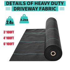 2.4/3.2 oz Heavy Duty Landscape Fabric Garden Weed Barrier Woven Ground Cover