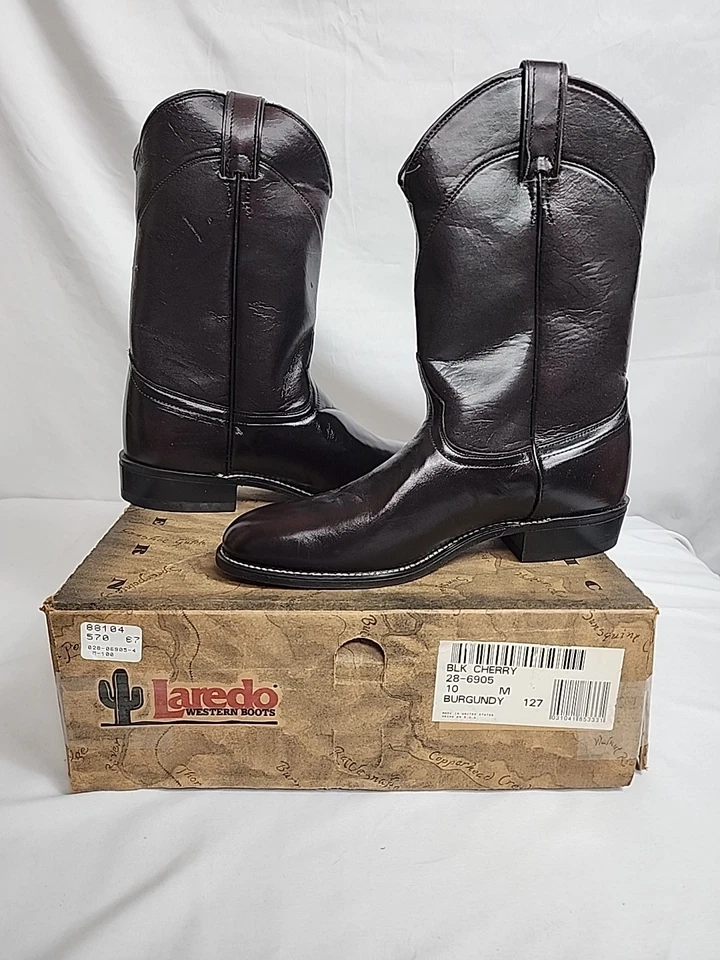 NWT Laredo Women's Size 10M Leather Western Cowboy Boot Black Cherry 6905  - Image 2 of 4