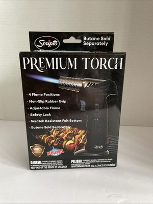 Multi-Purpose Butane Torch Lighter with Safety Lock and Adjustable Flame Control