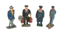 AC4846: Vintage Timpo, Johillco& Similar Gauge1 Lead Railway Staff Figures (4)
