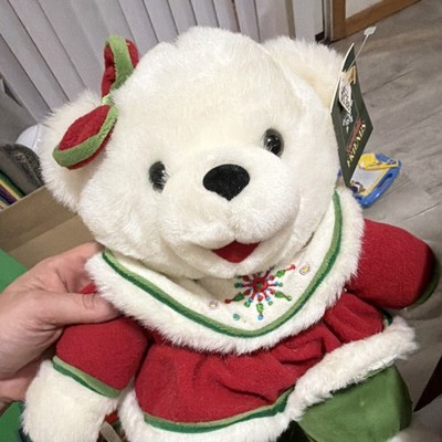 Dan Dee 2005 Christmas Holiday Bear Plush Collector's Choice White Red Green
