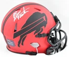 Steve Tasker Autographed Buffalo Bills Rave Speed Mini Helmet - Prova *White