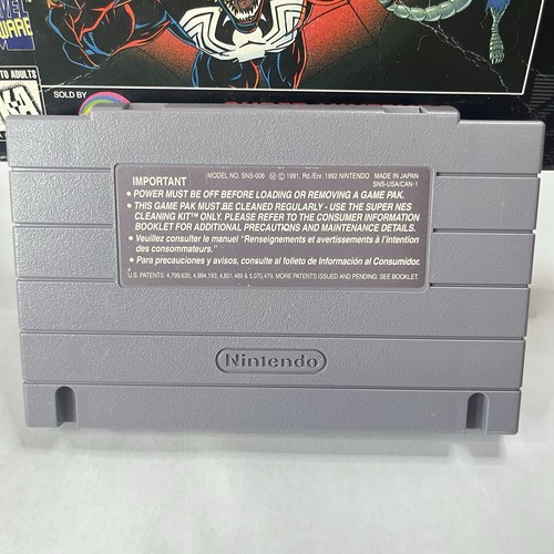 Spider-Man (Super Nintendo SNES) Complete W Poster - Tested - Authentic - Clean - Picture 11 of 12