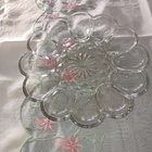 Vintage Anchor Hocking 10 Inch Egg Plate for 12 Eggs & Relish