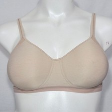 LARGE Hanes HCX3 HBG7 G507 X-Temp Foam Wireless Wire Free Sports Bra Beige