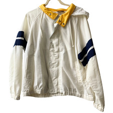 Vintage BLACK ICE Mens Windbreaker Jacket Size XL 90s Y2K Yellow Blue White