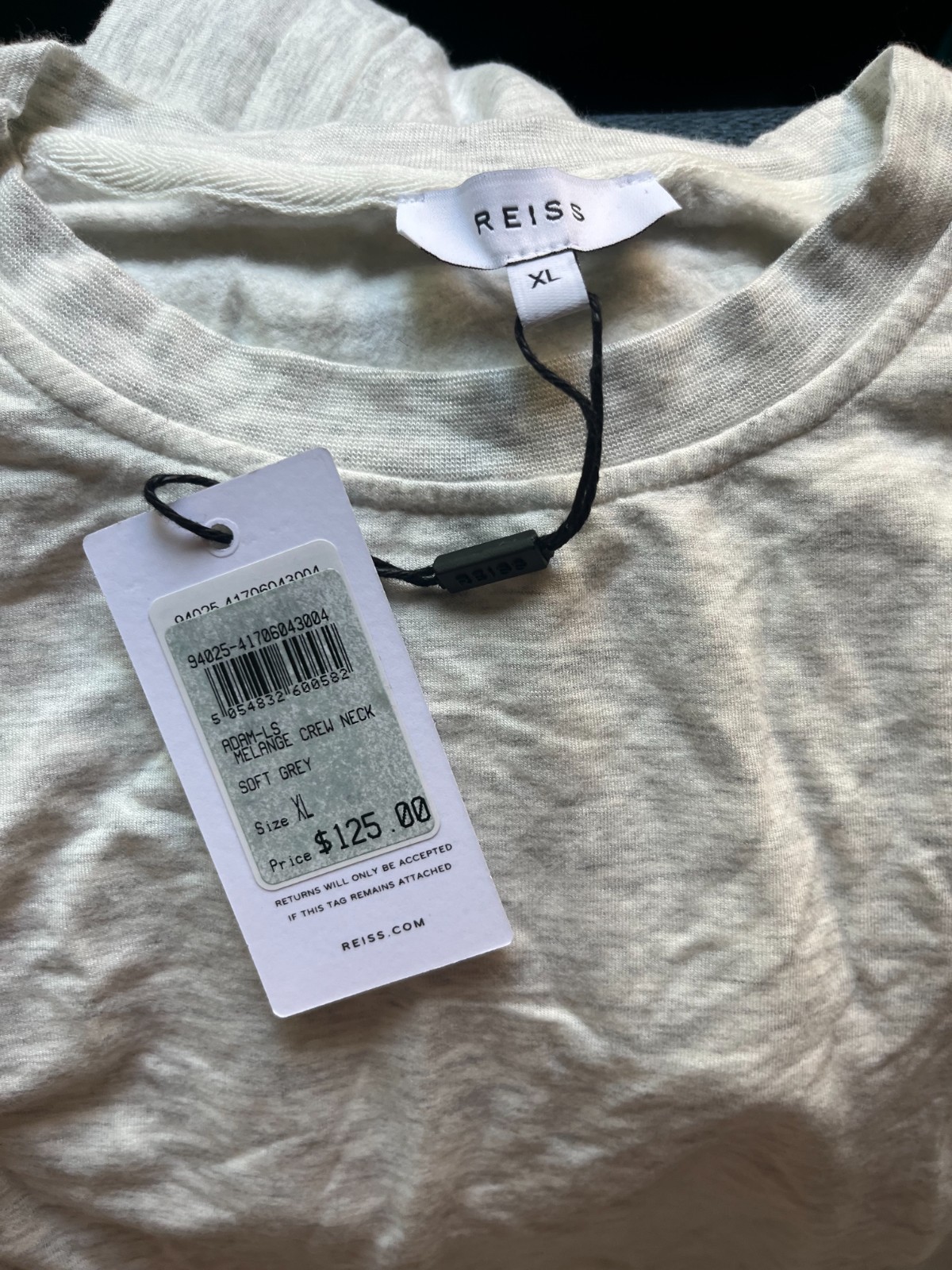 NWT Reiss Melange Crew Neck Jumper & Drawstring Short Set - Mens XL - Soft Grey image 5