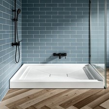 Shower Pan 36x36 Inch White Acrylic Center Drain Non Slip Shower Base Shower Pan