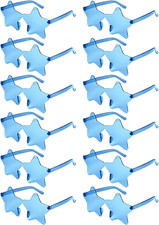 6 Pcs Rimless Star Shaped Sunglasses Light Blue Transparent Sunglasses Pentagram