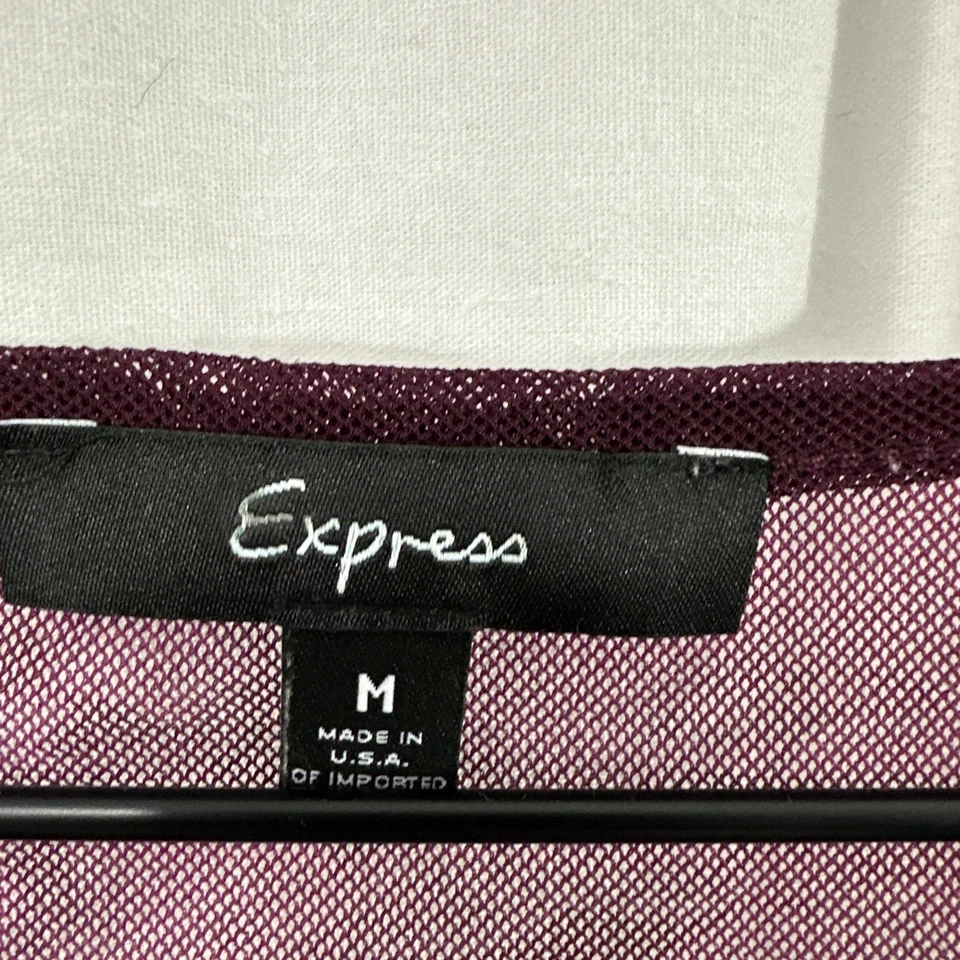 Top Express Vintage Y2K Púrpura Rosa Malla Floral Manga Larga Mujer Talla M Arte Foto 3 de 4