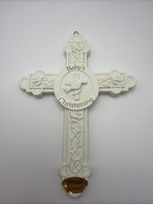 Baby Christening Cross Catholic Baptism Wall Decor Hand Painted Gift