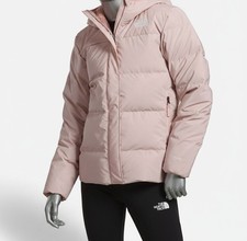 The North Face Kids Girls Pink Down Fleece Parka Winter Jacket Coat Size S 7/8 