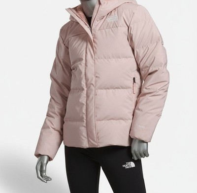 The North Face Kids Girls Pink Down Fleece Parka Winter Jacket Coat Size S (7/8)