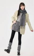 Gray Knit Leg Warmers   Warm and Soft Y2K Style Boot Socks