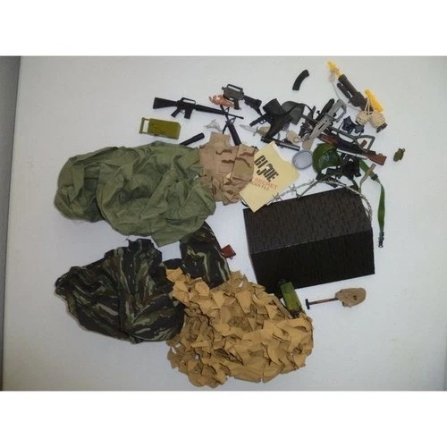 Vintage GI Joe & Other Action Set Accessories Weapons Rope Clothing Grab Bag #4