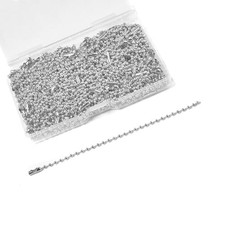 100 Pcs Ball Chains Bulk, 4.72 Inch Beaded Keychain Links with Silver