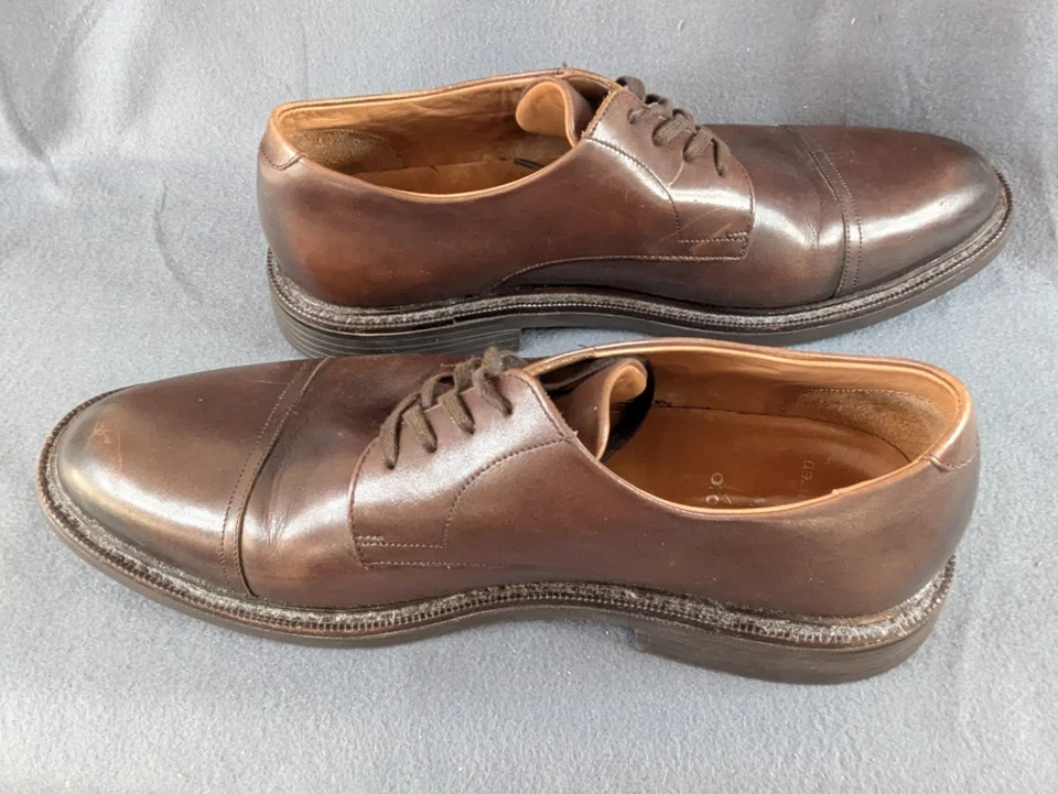 Sapato Oxford Polo Ralph Lauren Masculino Marrom Asher Captoe Couro EUA 10D S6 - Imagem 3 de 4