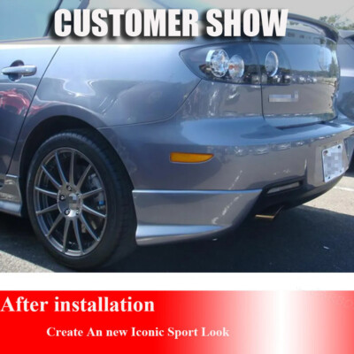 Unpainted PU Rear Bumper Splitters Spat Flaps Trims Fit for Mazda