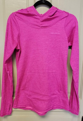 New Balance NB Dry Women's Long Sleeve Hooded Running Shirt Size Medum Pink | eBay