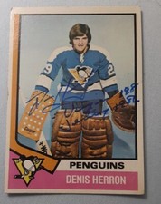 ☆SIGNED DENIS HERRON [RC]☆1974 TOPPS #45☆INSCRIBED 