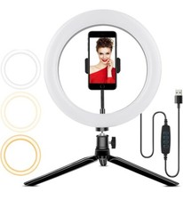 LED Selfie Ring Light 10" Adjustable Tripod Stand  Phone Holder New SHIPS FAST