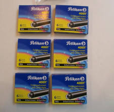 Lot of 6 Pelikan 4001 Fountain Pen Ink Cartridges 6 in ea Brilliant Black NEW