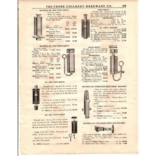 The Frank Colladay Hardware Co Page 279-280 Russwin Chain Bolts Door VTG 1930's