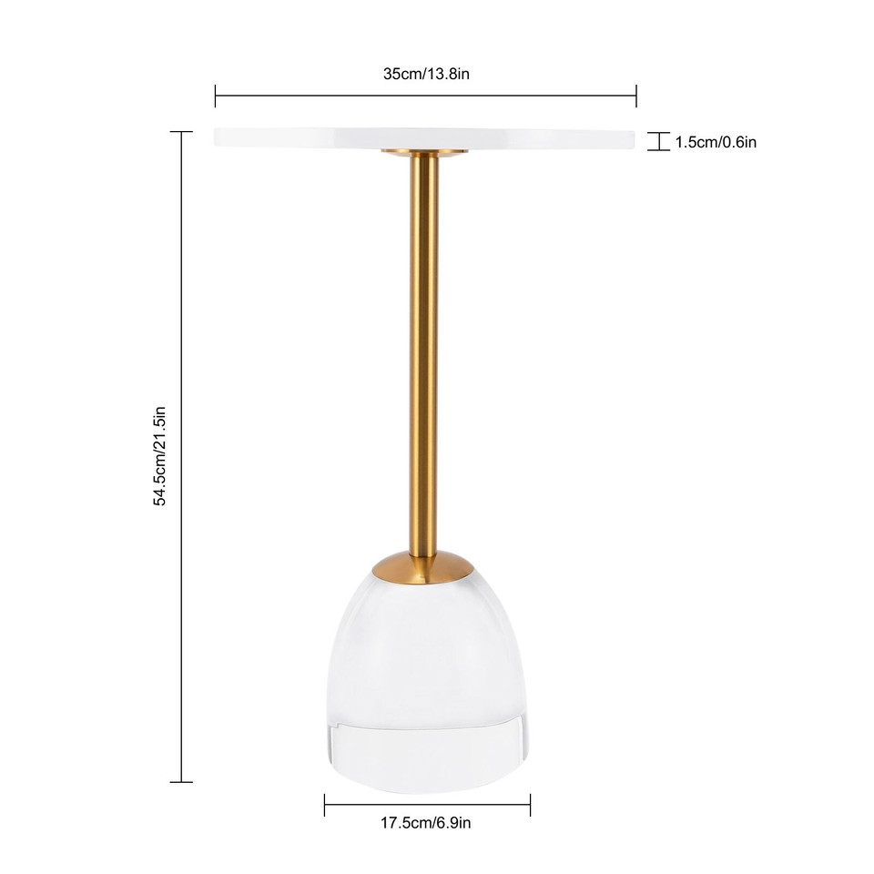 Acrylic Side Table Round Small Coffee Tables Clear End Side Table for