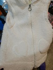 girls Bobby Brooks white fur zip-up vest