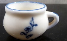 Antique c.1890 German SERVING BOWL Blue Onion Porcelain Dollhouse Miniature