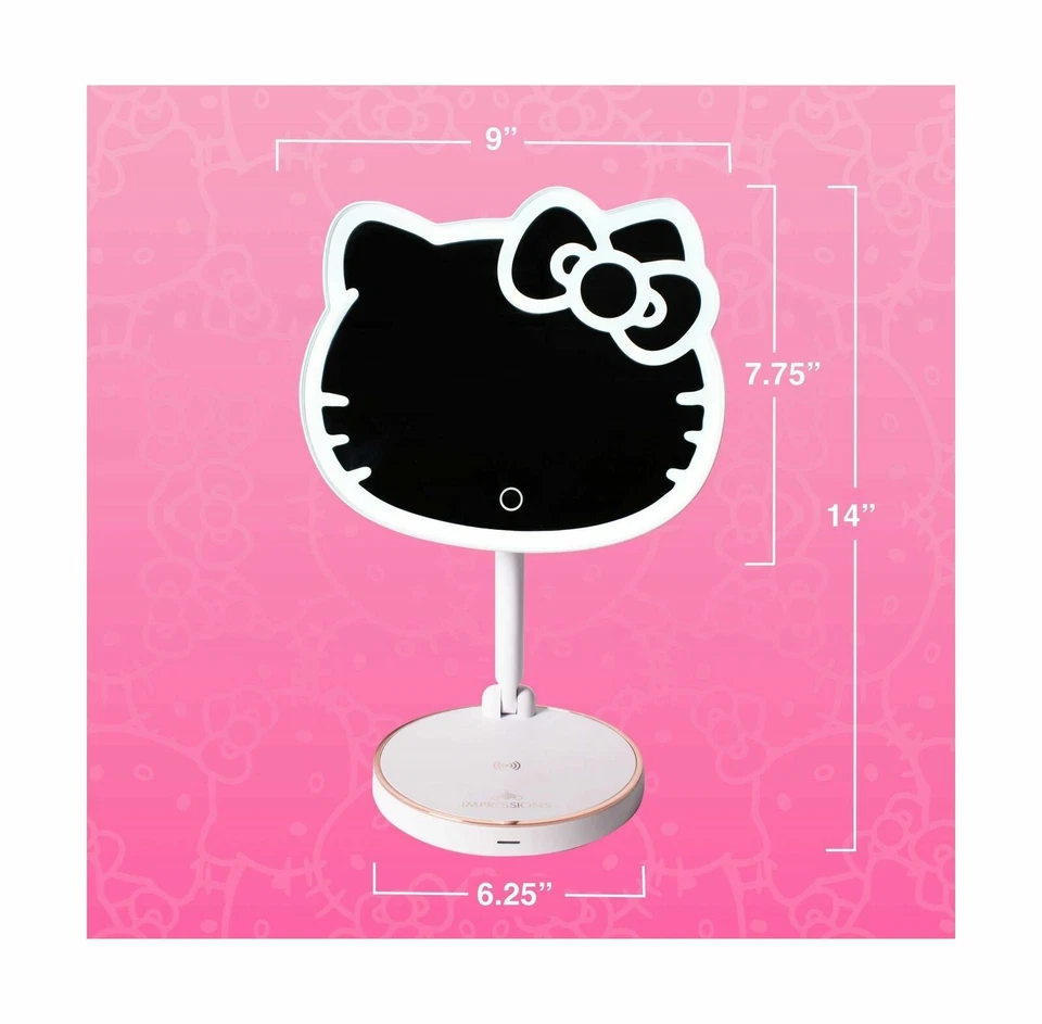 Espejo de Maquillaje LED Recargable Hello Kitty y Espejo LED Compacto Inalámbrico - Nuevo Foto 4 de 4