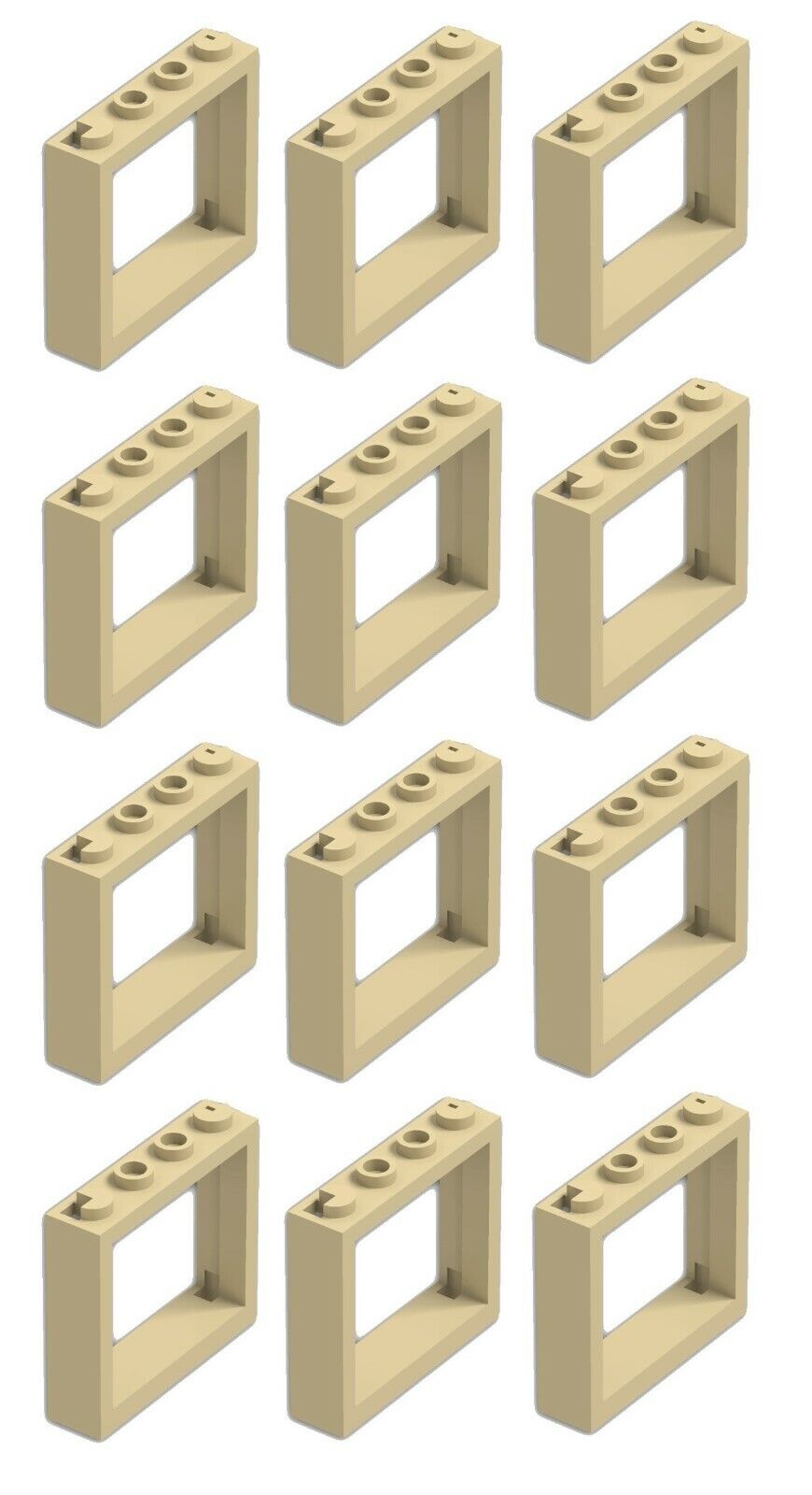2x window fenster window finestra 1x4x3 pane 3854 60594 tan yellow Lego