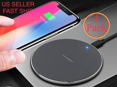 4 Pack Qi Wireless Fast Charger Charging Dock Pad Mat For Samsung S10 iPhone 10W