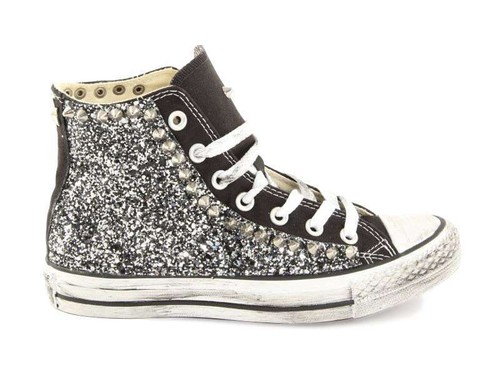 CONVERSE ALL STAR HI GLITTER E BORCHIE NERO M9160C scarpa da ginnastica  donna | eBay
