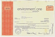 Environment one Corporation New York set of 2 stock certificates