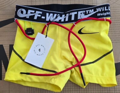 Nike Off-White Yellow Training Running Shorts Women s Size XXS CN5575-731