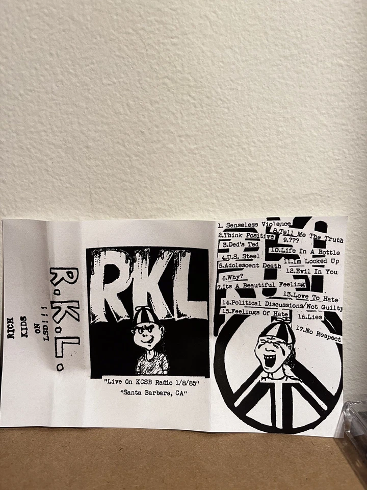 RKL Live On KCSB Radio Cassette Fanclub Kbd Hardcore Punk Nofx illrepute Dr.Know - Image 2 of 3