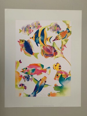 トレイシー　テイラー　オリジナル水彩画T. Taylor 色鮮やかな魚たち TRACY TAYLOR,'FRESH, NOT FROZEN,1990' AUTHENTIC 1991 ART PRINT | eBay