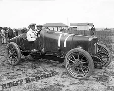 Photo Dario Resta & Sunbeam Race Car French Grand Prix at Dieppe Year 1912 8x10