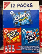 Mondelez International Mini Cookie Variety Pk Oreo/Nutter Butter/Chips Ahoy 12