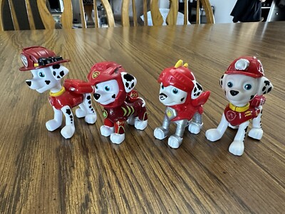 Paw Patrol Marshall Aqua Pups Super Hero Spin Master Dog Action Figures Lot 4