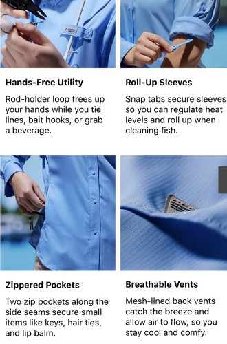 Authentic Women's Tamiami II Long Sleeve Columbia PFG Omni-Shade Icy Morn Teal L - Picture 15 of 24