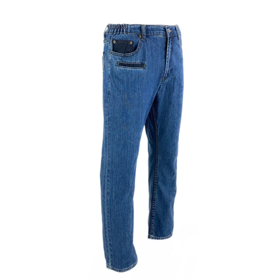 Men's Big & Tall Jeans Loose Relaxed-fit Rinsing Washed Jean for Men Blue - Image 4 of 4
