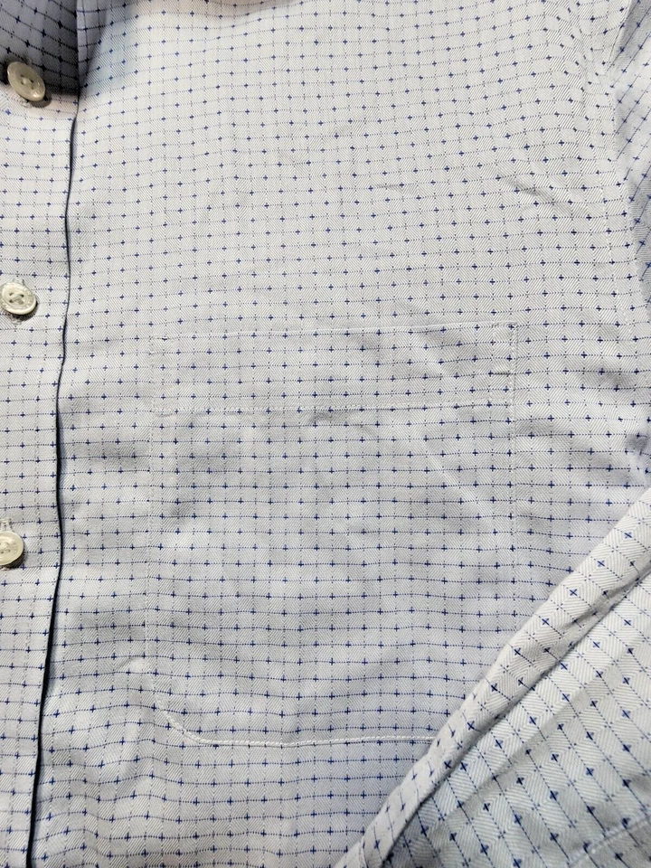 Hart Shaffner Marx Long Sleeve Dress Shirt Gray Spotted Mens Size 15.5 - 33 - Image 4 of 4