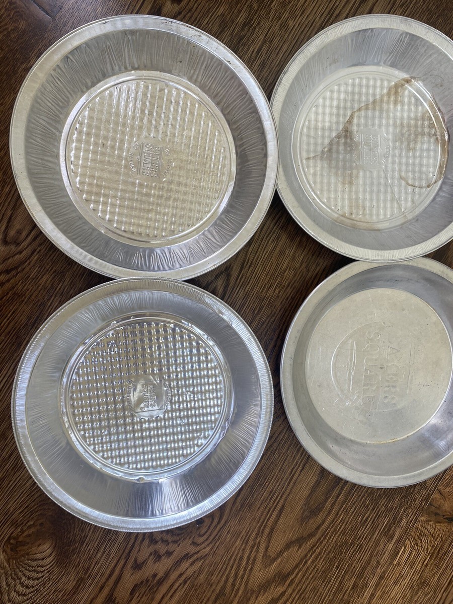 Vintage Bakers Square Pie Plate Aluminum Pie Pan Tin Plate 9